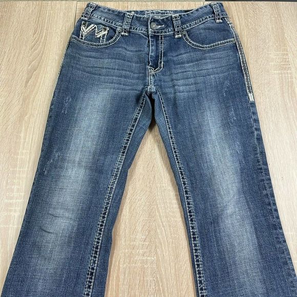 Rock & Roll Cowgirl Womens Mid Rise Bootcut Jeans Size 29 Embroidered Stretch - Picture 3 of 12